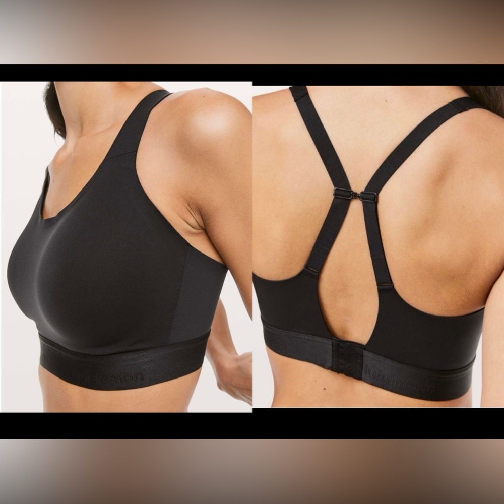 * Lululemon black fine form convertible sports bra black size
